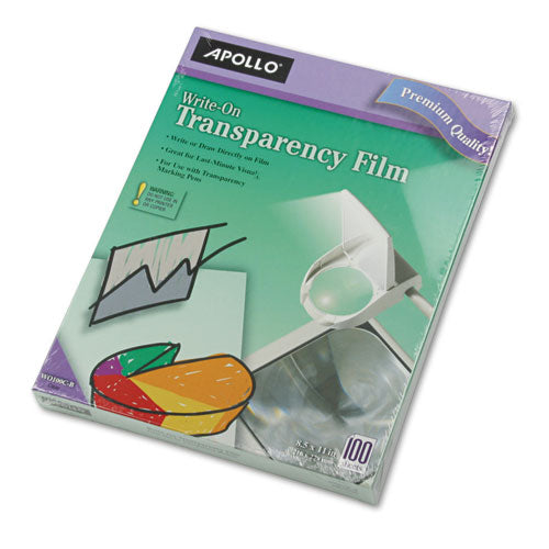 13272_5bf62d88-4474-42f6-8a17-296c07d3f5e5 Apollo® Write-On Transparency Film, 8.5 x 11, 100/Box - Image 1