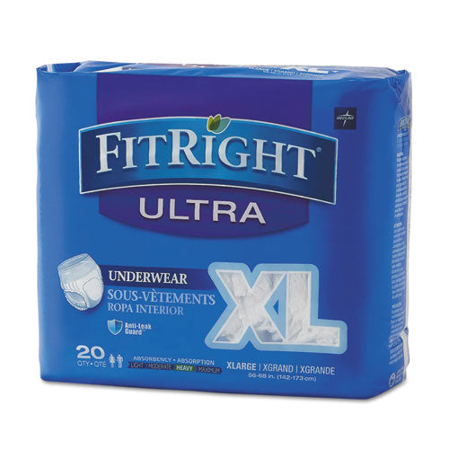 243688_19d3f62d-0a7b-4a29-83f2-ed042f048e1e Medline FitRight Ultra Protective Underwear, X-Large, 56" to 68" Waist, 20/Pack - Image 1