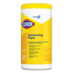 Disinfecting Wipes, 1-Ply, 7 x 8, Lemon Fresh, White, 75/Canister, 6/Carton - Image 2