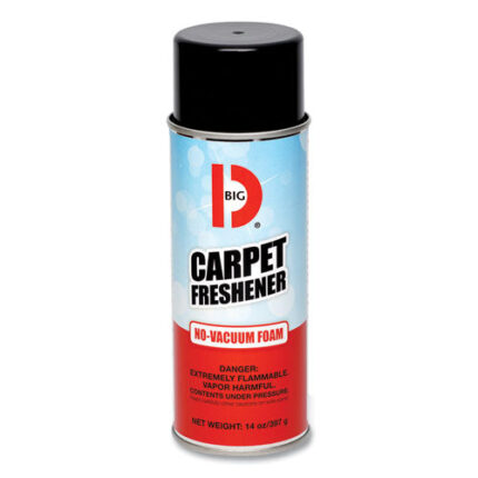 Big D Industries No-Vacuum Carpet Freshener, Fresh Scent, 14 oz Aerosol Spray, 12/Carton