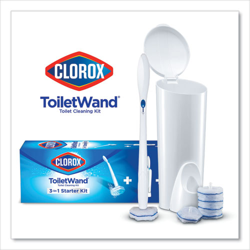 image_36fee4b0-bf75-4079-9c63-ce9f46662846 Clorox® ToiletWand Disposable Toilet Cleaning System: Handle, Caddy and Refills, White - Image 1
