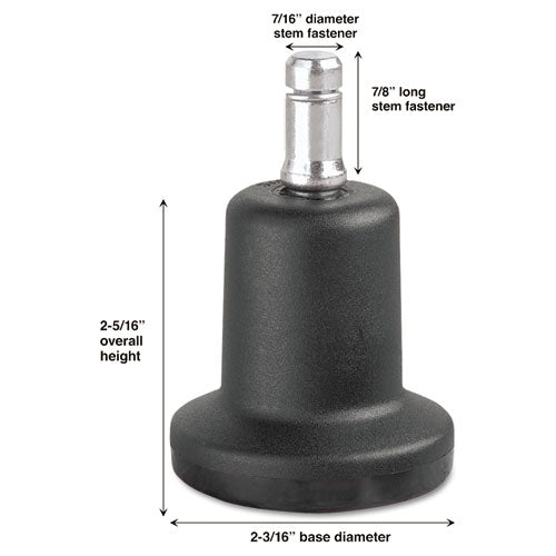 image_5768d9fc-977a-40a4-a5ea-af23cea9ccb2 Master CasterĀ® High Profile Bell Glides, Grip Ring Type B Stem, 2.19" x 2.31" Glide, Matte Black, 5/Set - Image 1