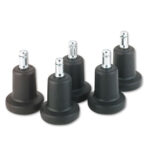 Master Caster® High Profile Bell Glides, Grip Ring Type B Stem, 2.19" x 2.31" Glide, Matte Black, 5/Set - Image 2