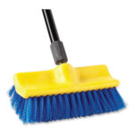 Rubbermaid® Commercial Bi-Level Deck Scrub Brush, Blue Polypropylene Bristles, 10" Brush, 10" Plastic Block, Threaded Hole - Image 3