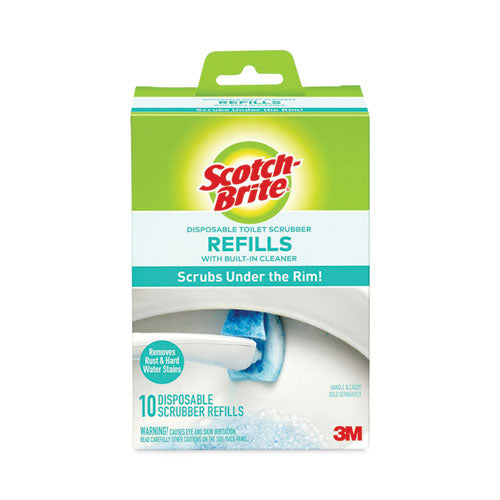 image_a27abe09-7b63-47c3-be68-748fffec4fe7 Scotch-BriteĀ® Disposable Toilet Scrubber Refill, Blue/White, 10/Pack - Image 1