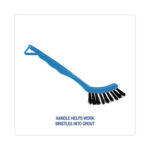 Boardwalk® Grout Brush, Black Nylon Bristles, 8.13" Blue Plastic Handle - Image 3